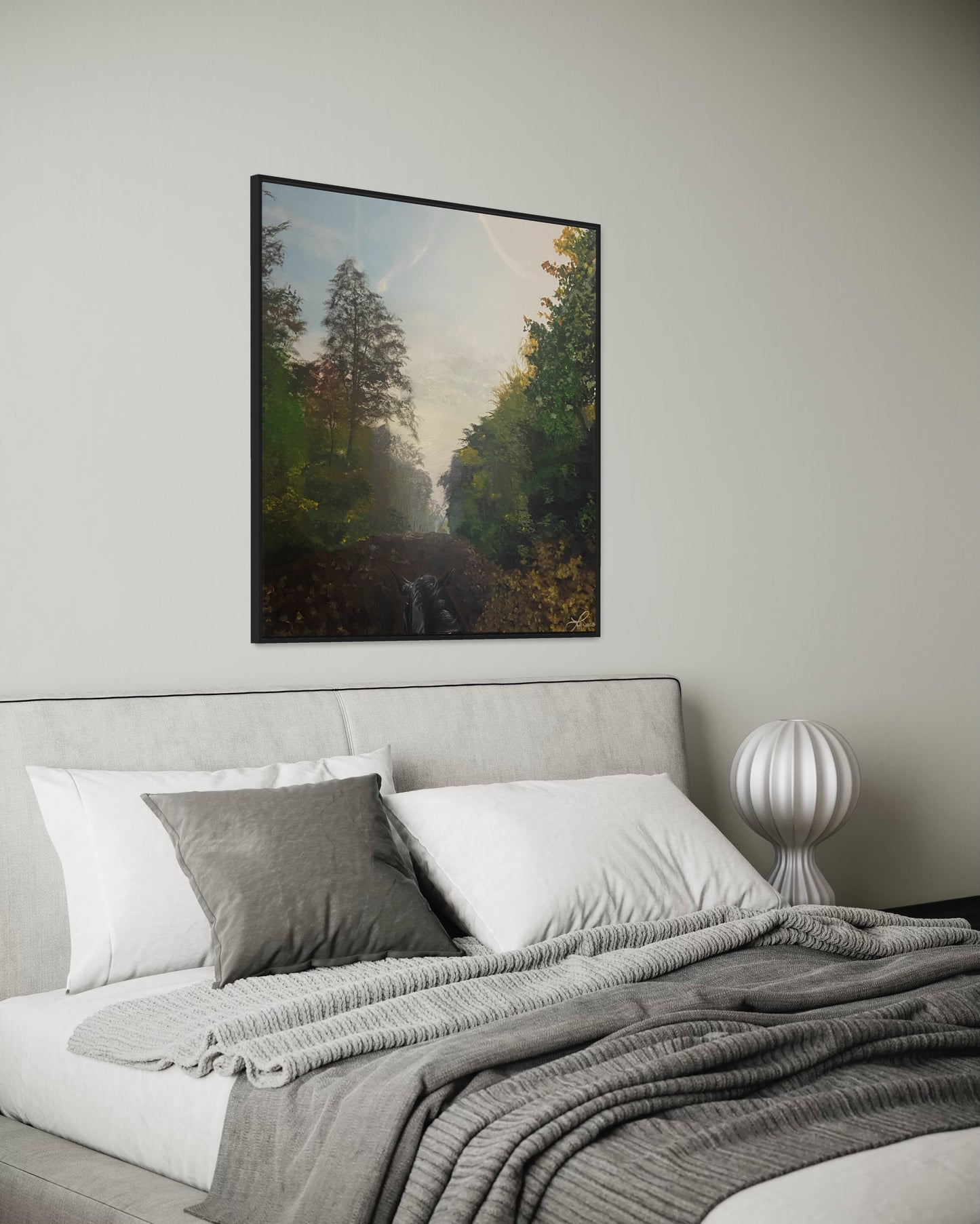 Herbstlicher Waldritt // Öl, 100x100cm