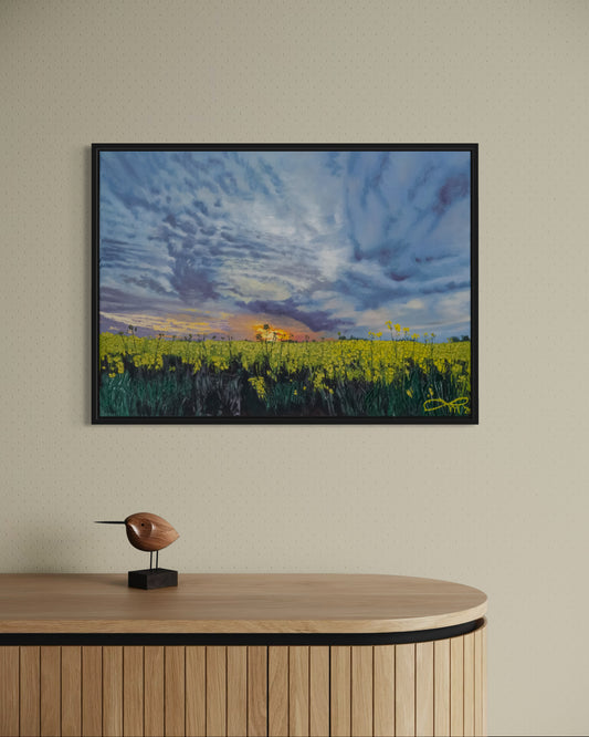 Raps am Wiehen II // Öl, 50x70cm