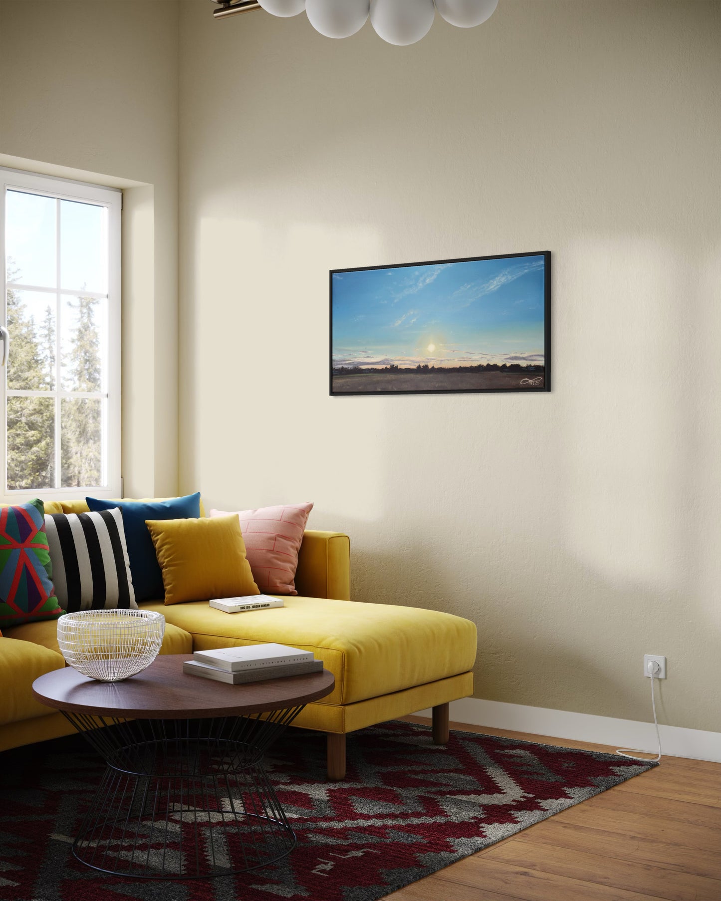 Sonnenuntergang am Wiehen // Öl, 50x100cm