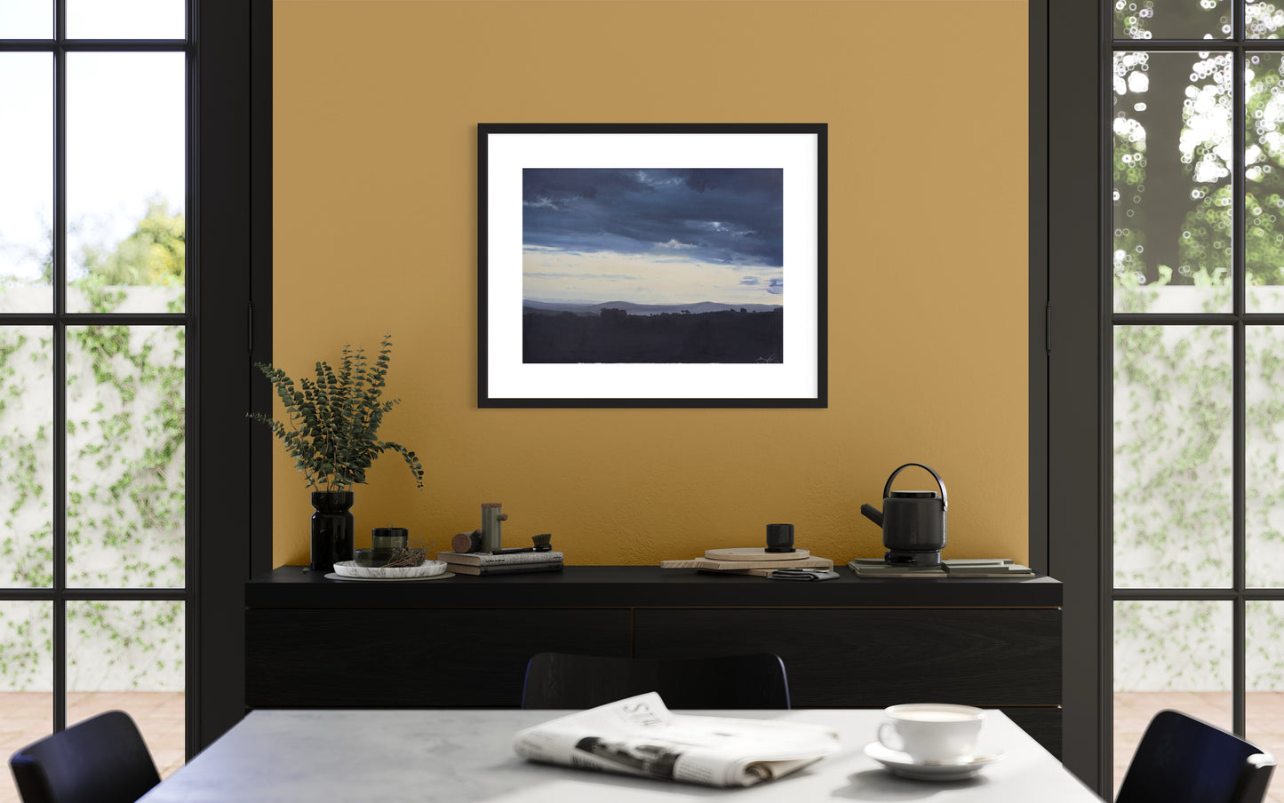 Tagesende in der südafrikanischen Savanne // Öl, 36x48cm