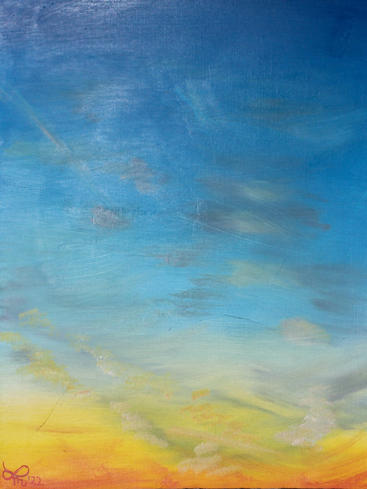 Wolken IV // Öl, 24x32cm