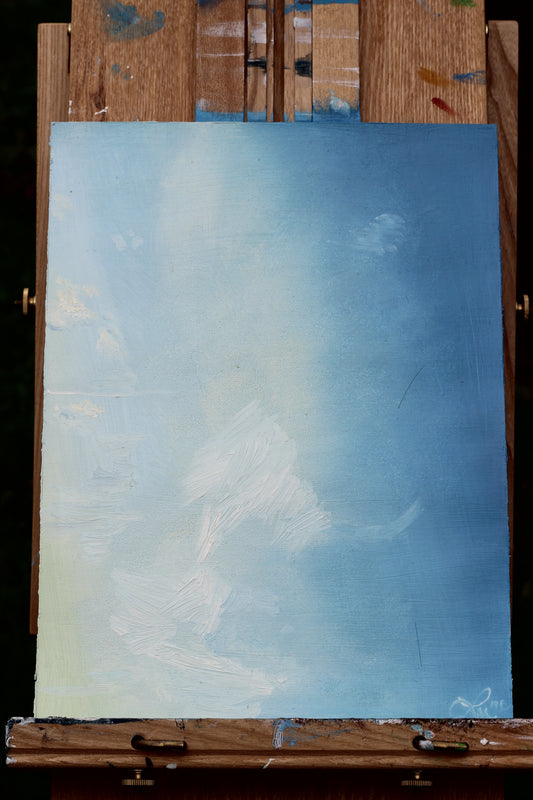 Wolken VI // Öl, 24x32cm