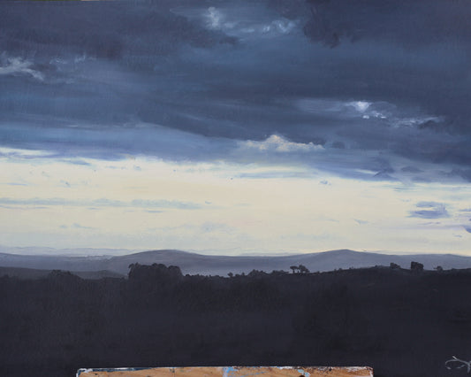 Tagesende in der südafrikanischen Savanne // Öl, 36x48cm