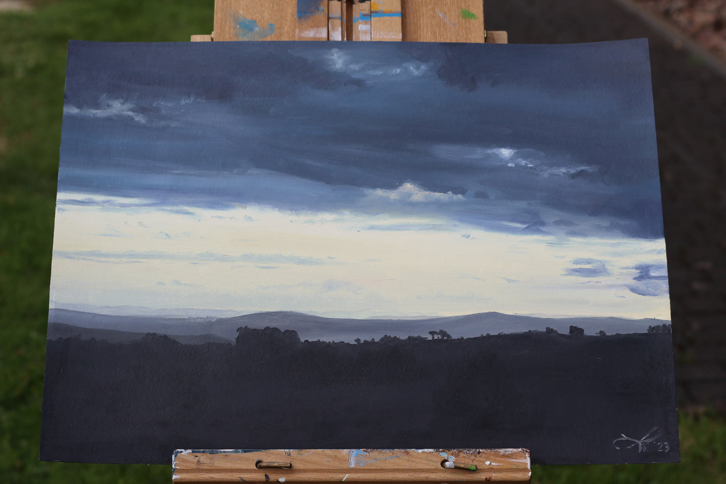 Tagesende in der südafrikanischen Savanne // Öl, 36x48cm