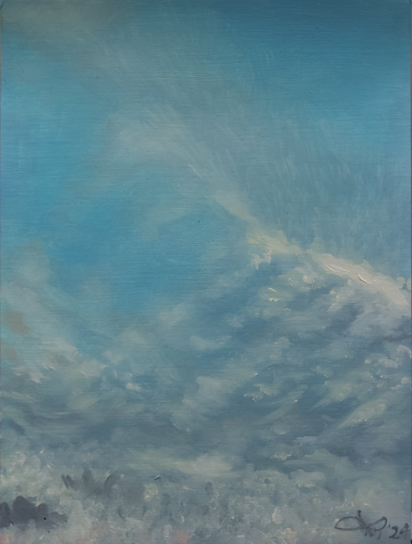 Wolken VII // Öl, 32x24cm