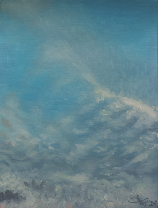 Wolken VII // Öl, 32x24cm
