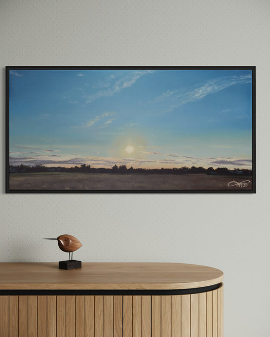 Sonnenuntergang am Wiehen // Öl, 50x100cm